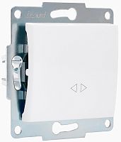 Переключатель без рамки Lezard Karina 1-кл. перекрестный белый  картинка